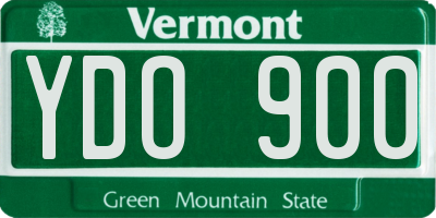VT license plate YDO900