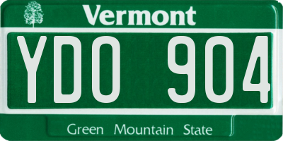 VT license plate YDO904