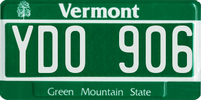 VT license plate YDO906
