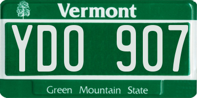 VT license plate YDO907