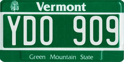VT license plate YDO909