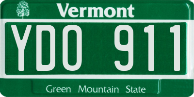 VT license plate YDO911