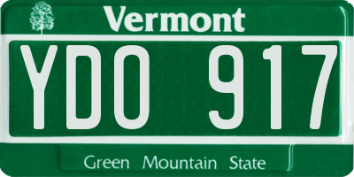 VT license plate YDO917