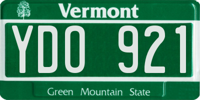 VT license plate YDO921