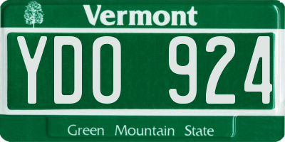 VT license plate YDO924