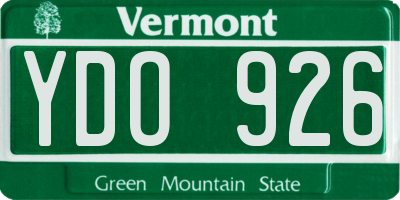 VT license plate YDO926
