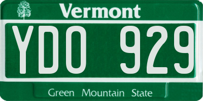 VT license plate YDO929