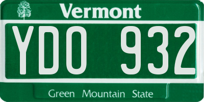 VT license plate YDO932