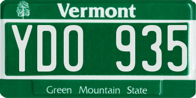 VT license plate YDO935
