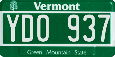 VT license plate YDO937