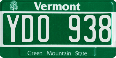 VT license plate YDO938