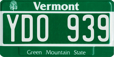 VT license plate YDO939