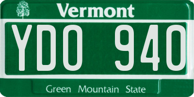 VT license plate YDO940