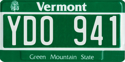 VT license plate YDO941