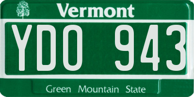 VT license plate YDO943