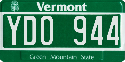 VT license plate YDO944