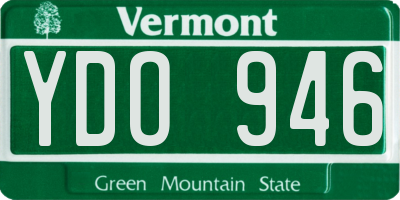 VT license plate YDO946