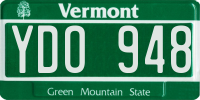 VT license plate YDO948