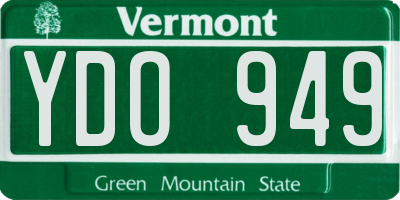 VT license plate YDO949