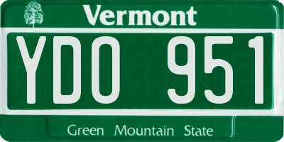 VT license plate YDO951