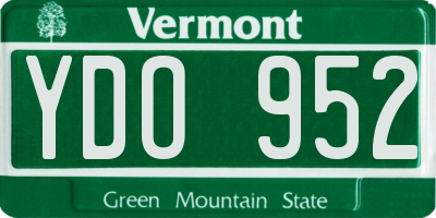VT license plate YDO952