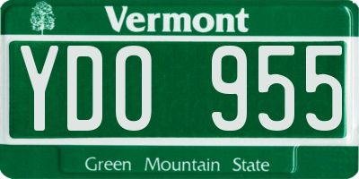 VT license plate YDO955
