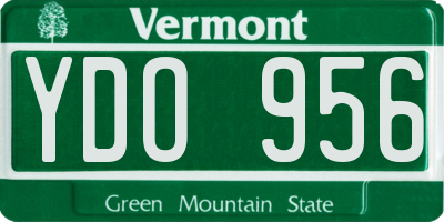 VT license plate YDO956