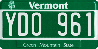 VT license plate YDO961