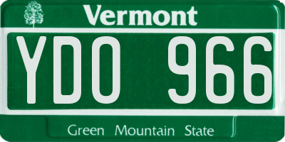 VT license plate YDO966