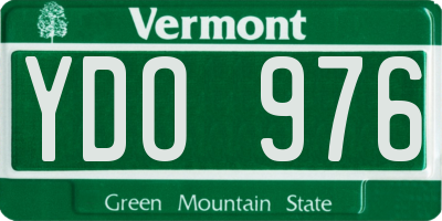 VT license plate YDO976