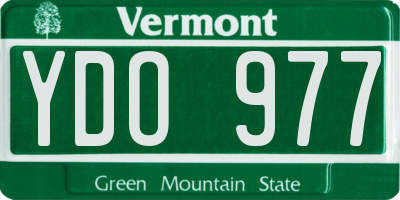 VT license plate YDO977