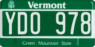VT license plate YDO978