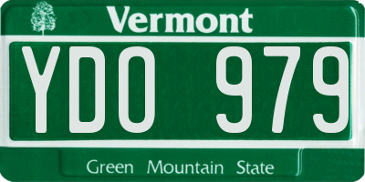 VT license plate YDO979