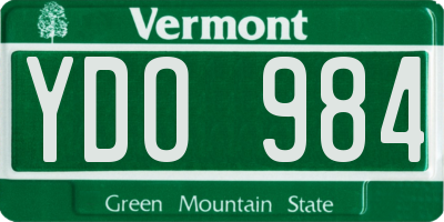 VT license plate YDO984