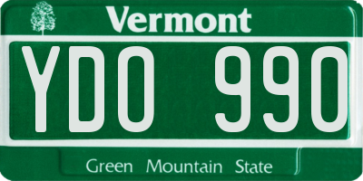 VT license plate YDO990