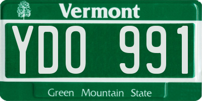 VT license plate YDO991