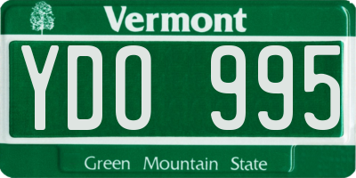 VT license plate YDO995