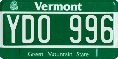 VT license plate YDO996