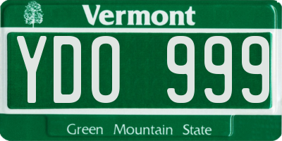 VT license plate YDO999