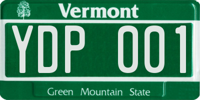 VT license plate YDP001
