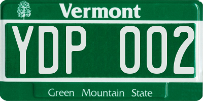 VT license plate YDP002