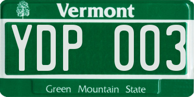 VT license plate YDP003