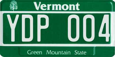 VT license plate YDP004