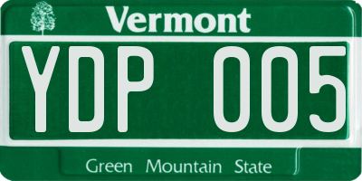 VT license plate YDP005