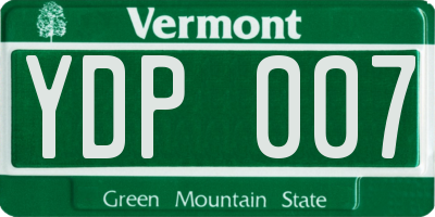 VT license plate YDP007