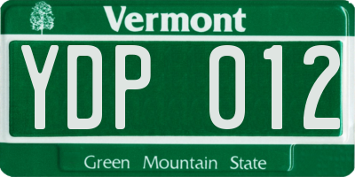 VT license plate YDP012