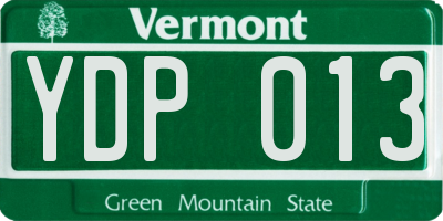 VT license plate YDP013