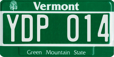 VT license plate YDP014