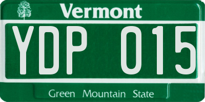 VT license plate YDP015