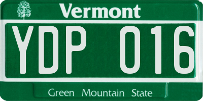 VT license plate YDP016